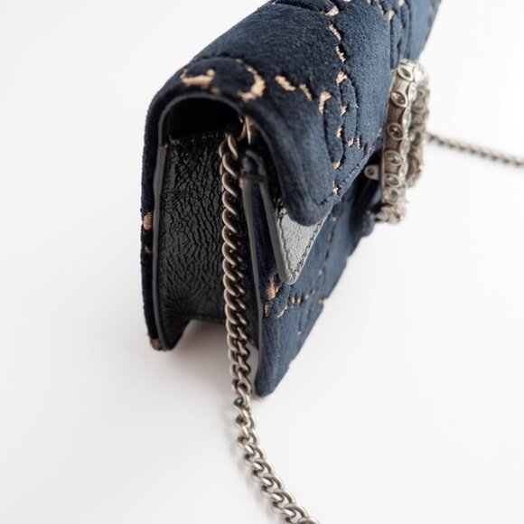 Authentic Preowned Gucci Navy Velvet Super Mini Dionysus Bag - Picture 12 of 16